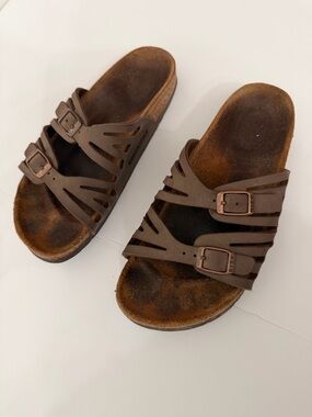 Birkenstock Brown Strappy Slide Sandals Size 36